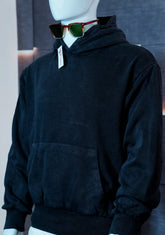 Black Rough Texture Hoodie – Street Style Comfort